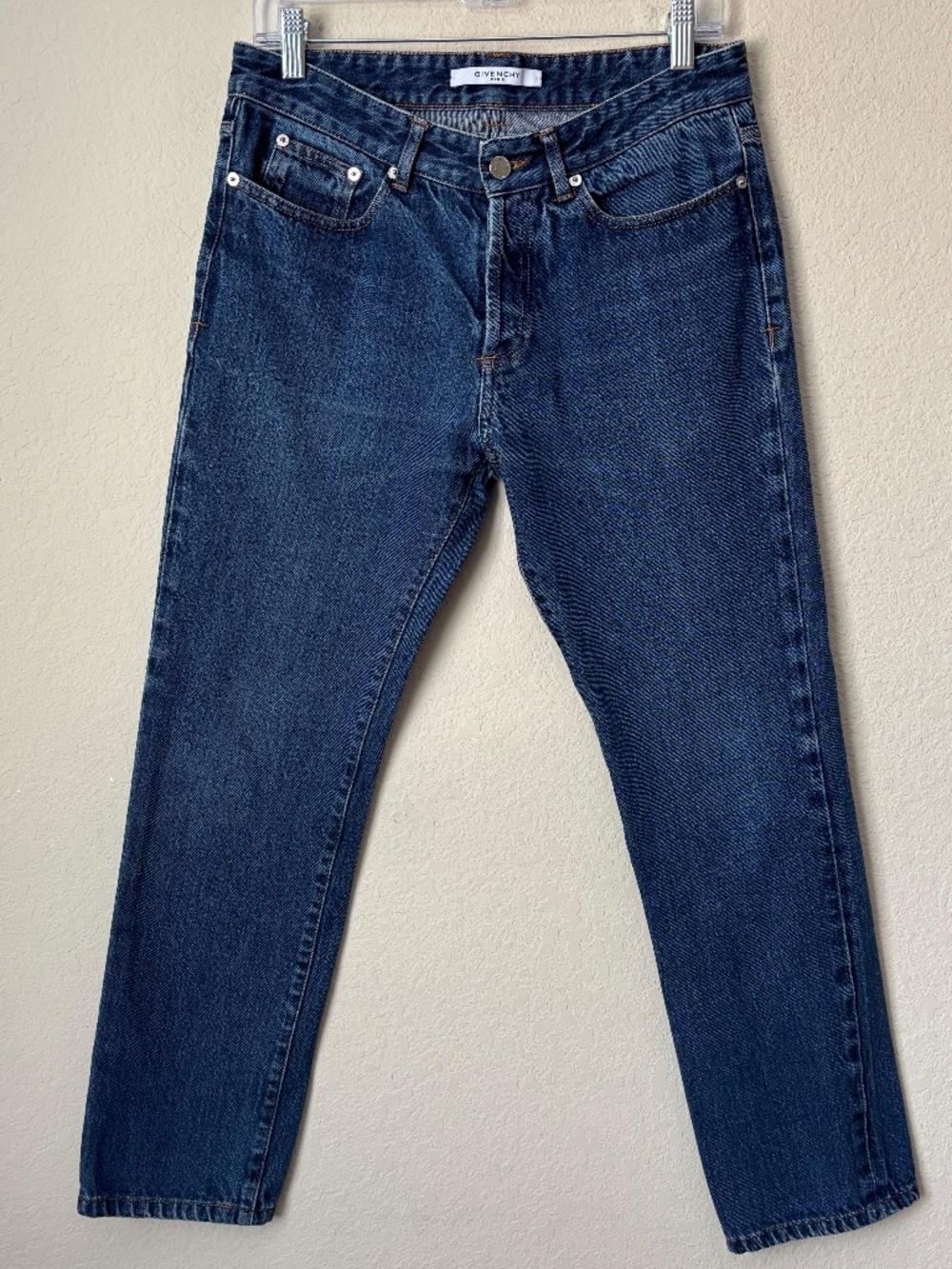 Givenchy Paris Men's Star Pocket Dark Wash Skinny Jeans